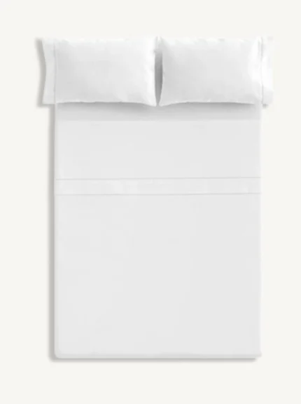 Juego de sábanas CHATERLY Blanco Liso de algodón para cama 150 cm – Clara Vidal